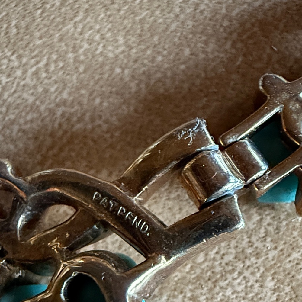 Trifari Gold Necklace with Turquoise Floral Design! - Picture 8 of 9